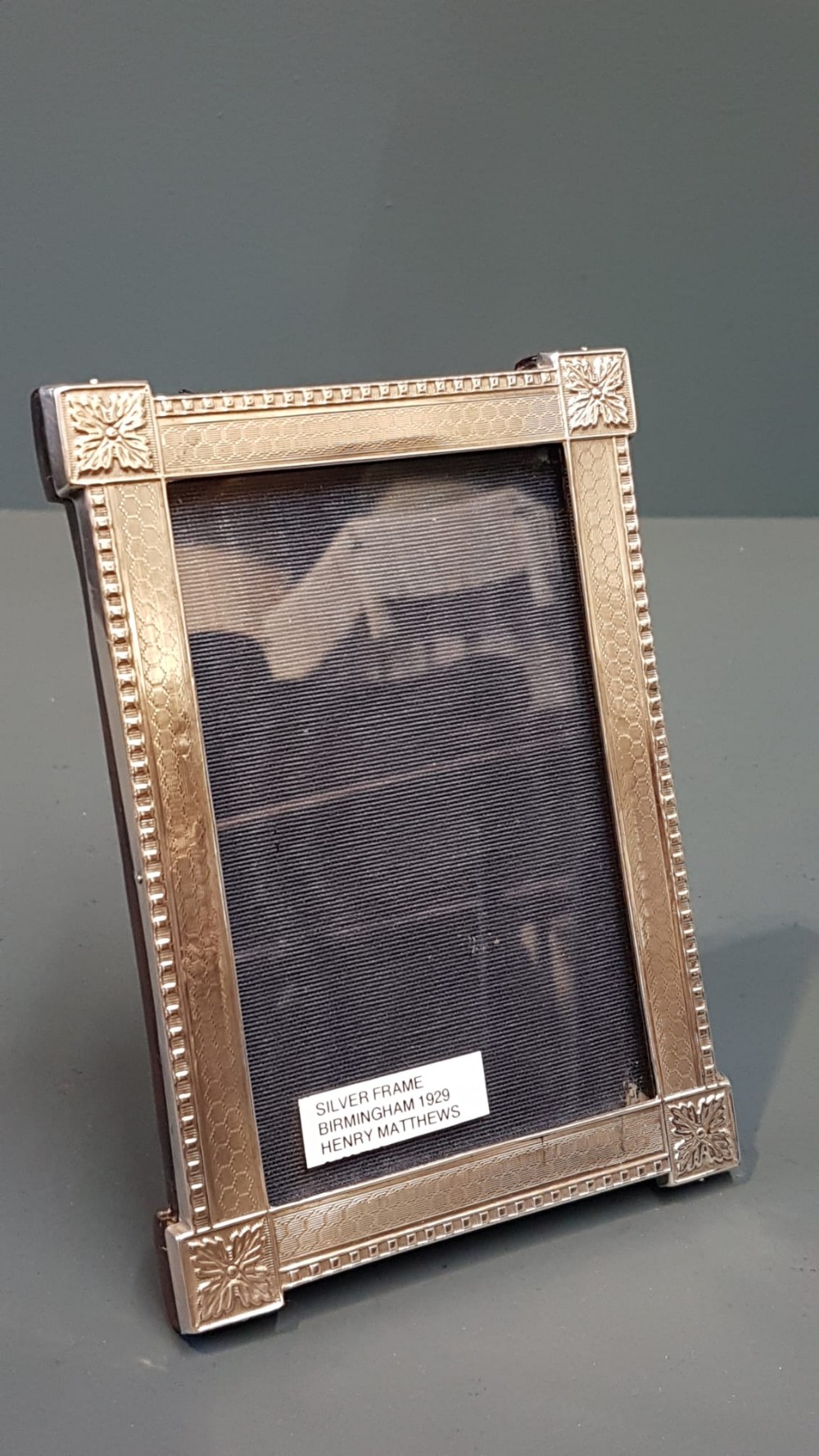 Engine Turned Silver Photo Frame
