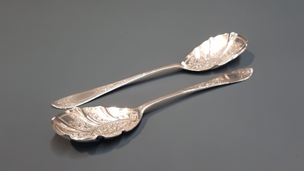 Pair of Silver Berry Spoons