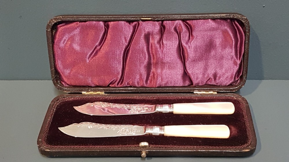 Pair of Edwardian Silver Butter Knives