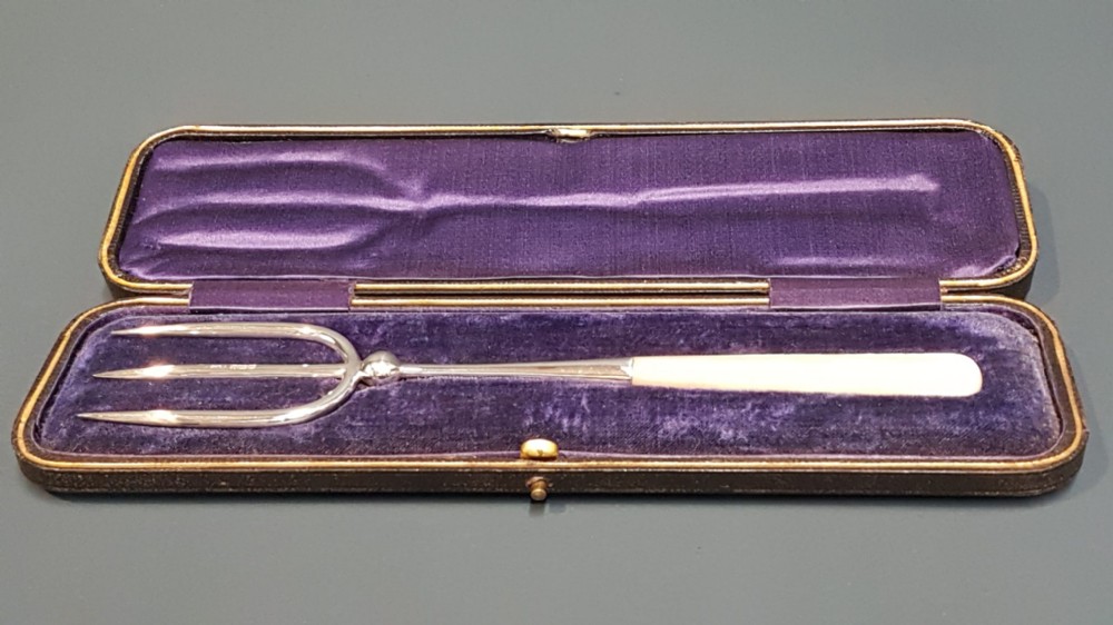 Victorian Silver and Mother of Pearl Bread Fork