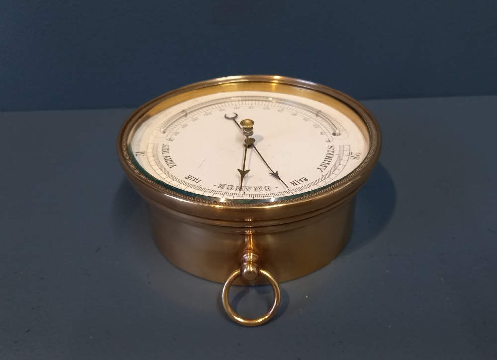 19TH CENTURY MARINE BAROMETER WITH THERMOMETER View VI