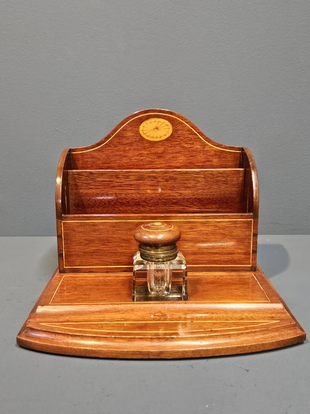 Late Victorian Mahogany Pen, Ink and Letter Stand
