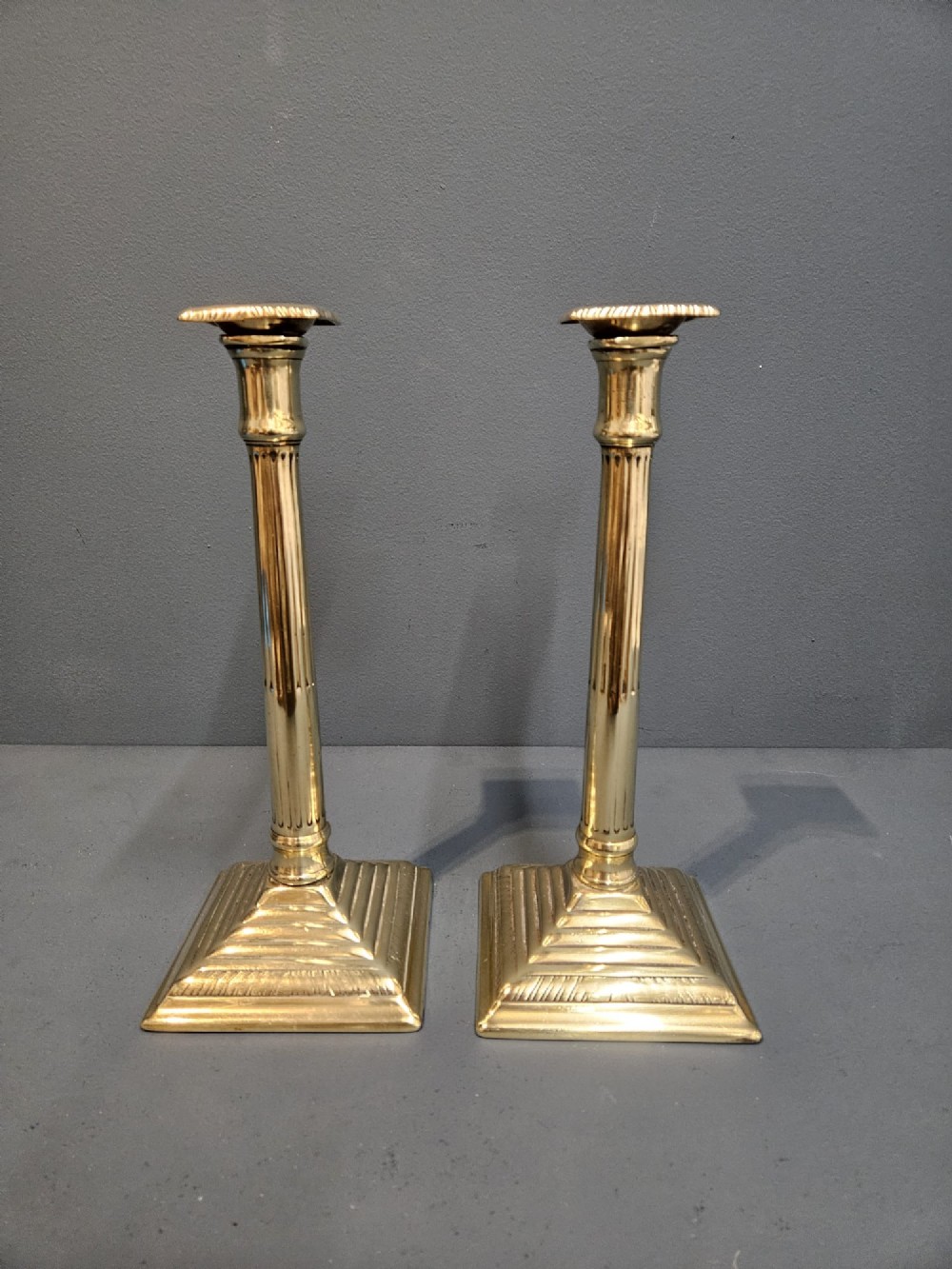 Pair of George III Brass Candlesticks