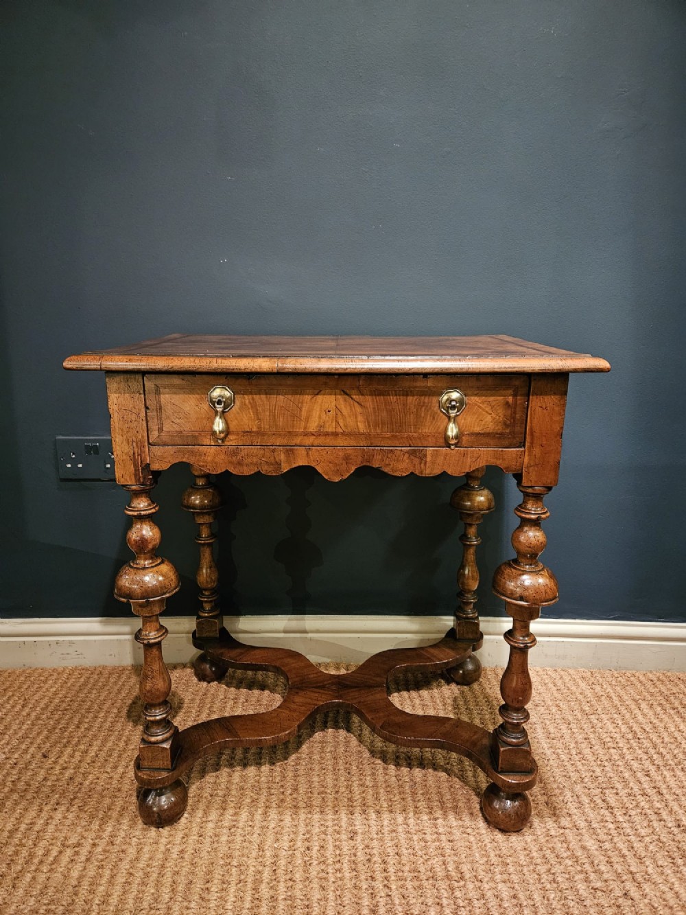 William & Mary Style Walnut Side Table