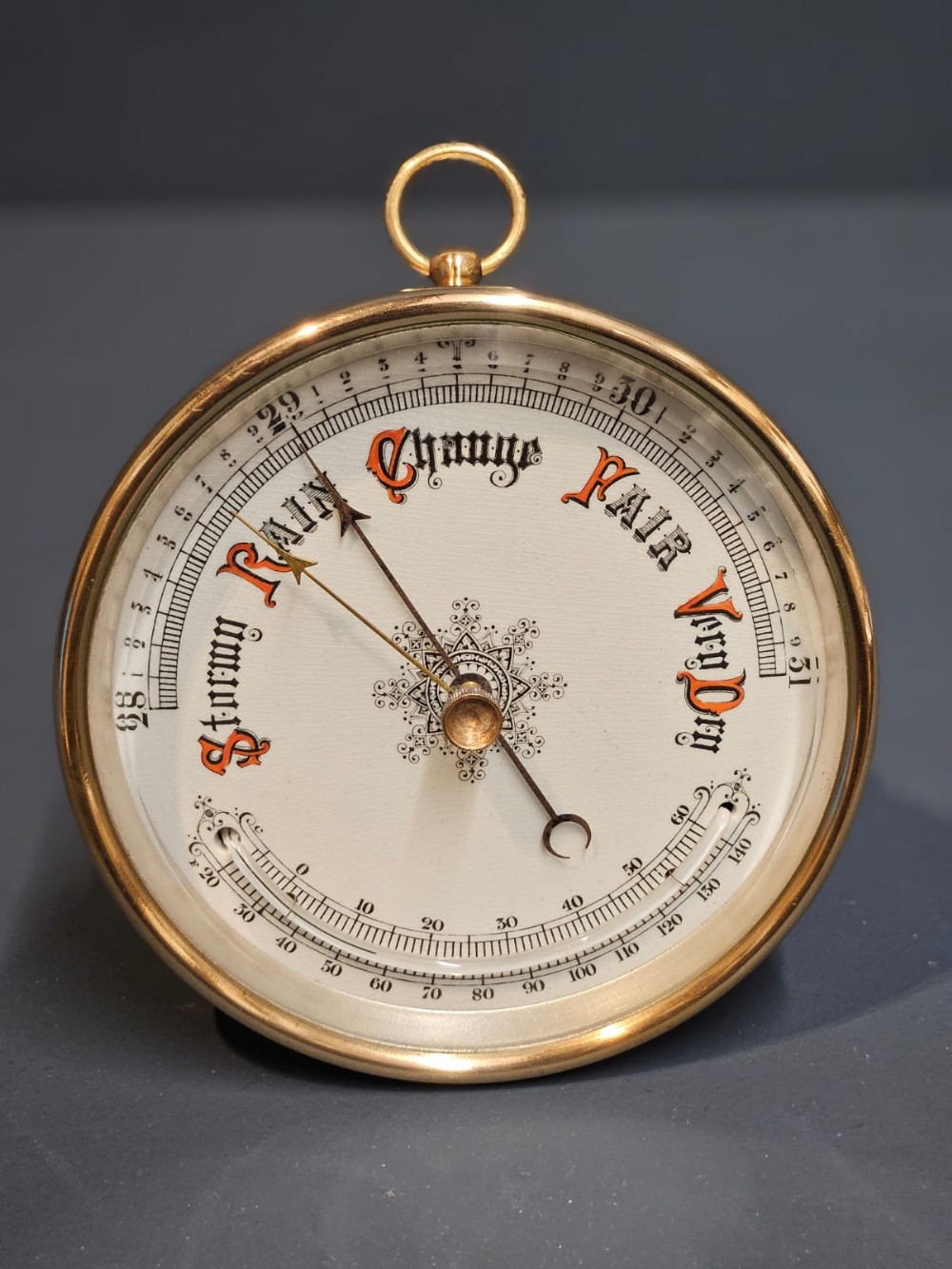 Victorian Brass Cased Marine Barometer