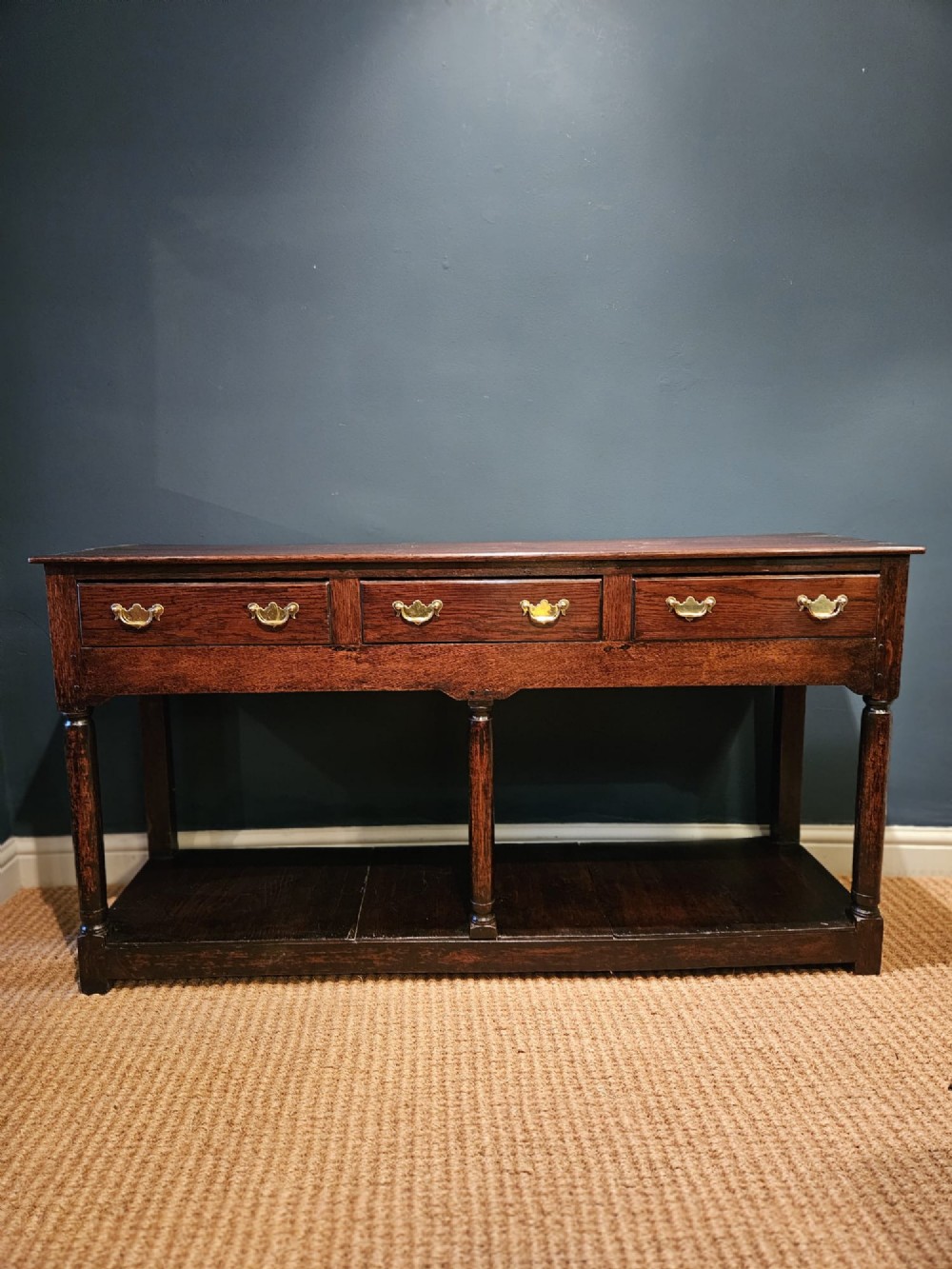 George II Oak Open Pot Board Dresser