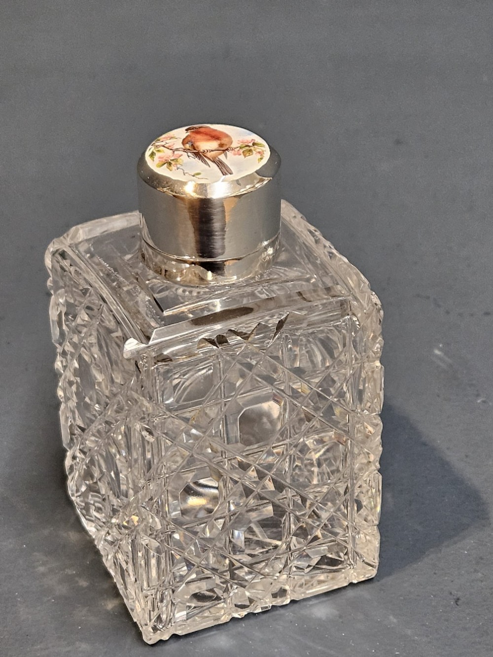 Outstanding Quality Silver and Enamel Scent Bottle