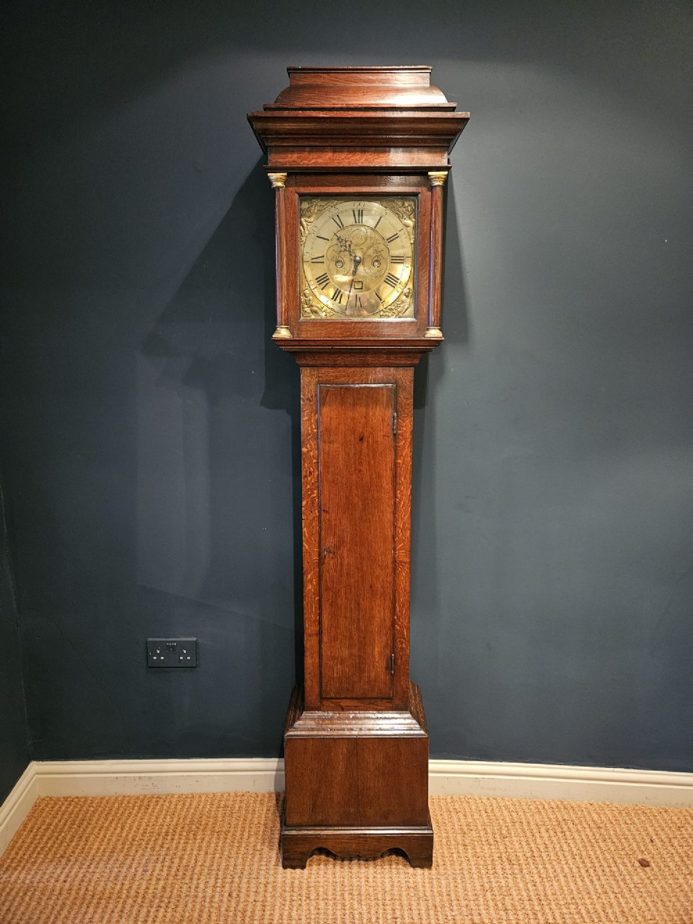 Small Proportion George II Oak Longcase Clock