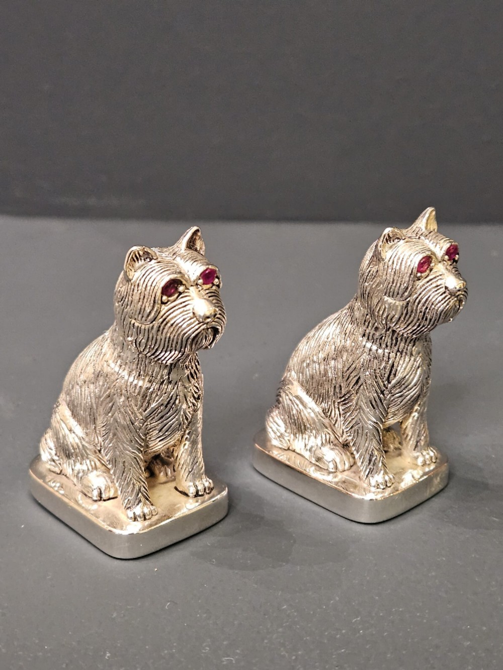 Pair of Silver Terrier Salt and Peppers