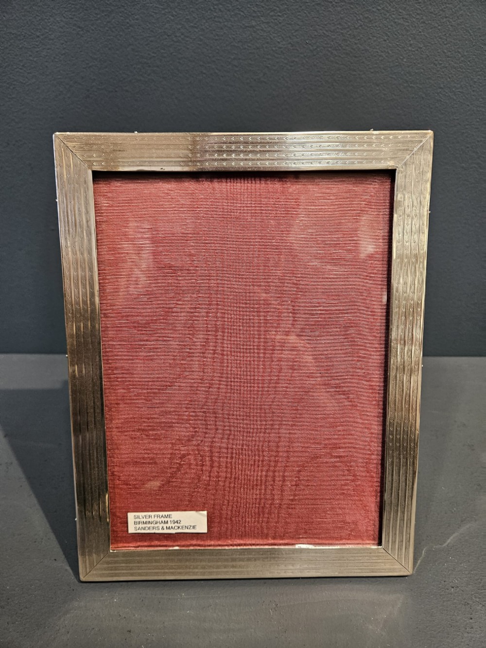Engine Turned Silver Photo Frame