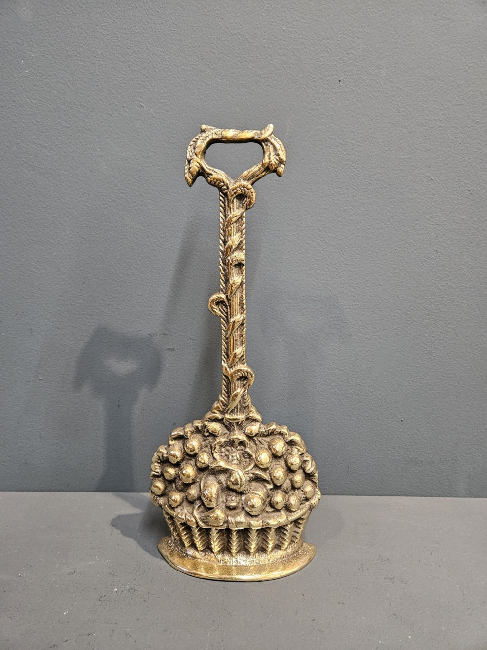 Victorian Brass Flower Basket Door Stop