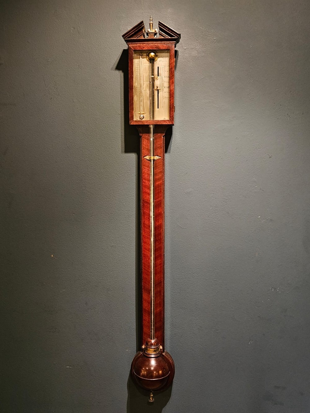 Georgian Mahogany Stick Barometer by H Andrews of Royston