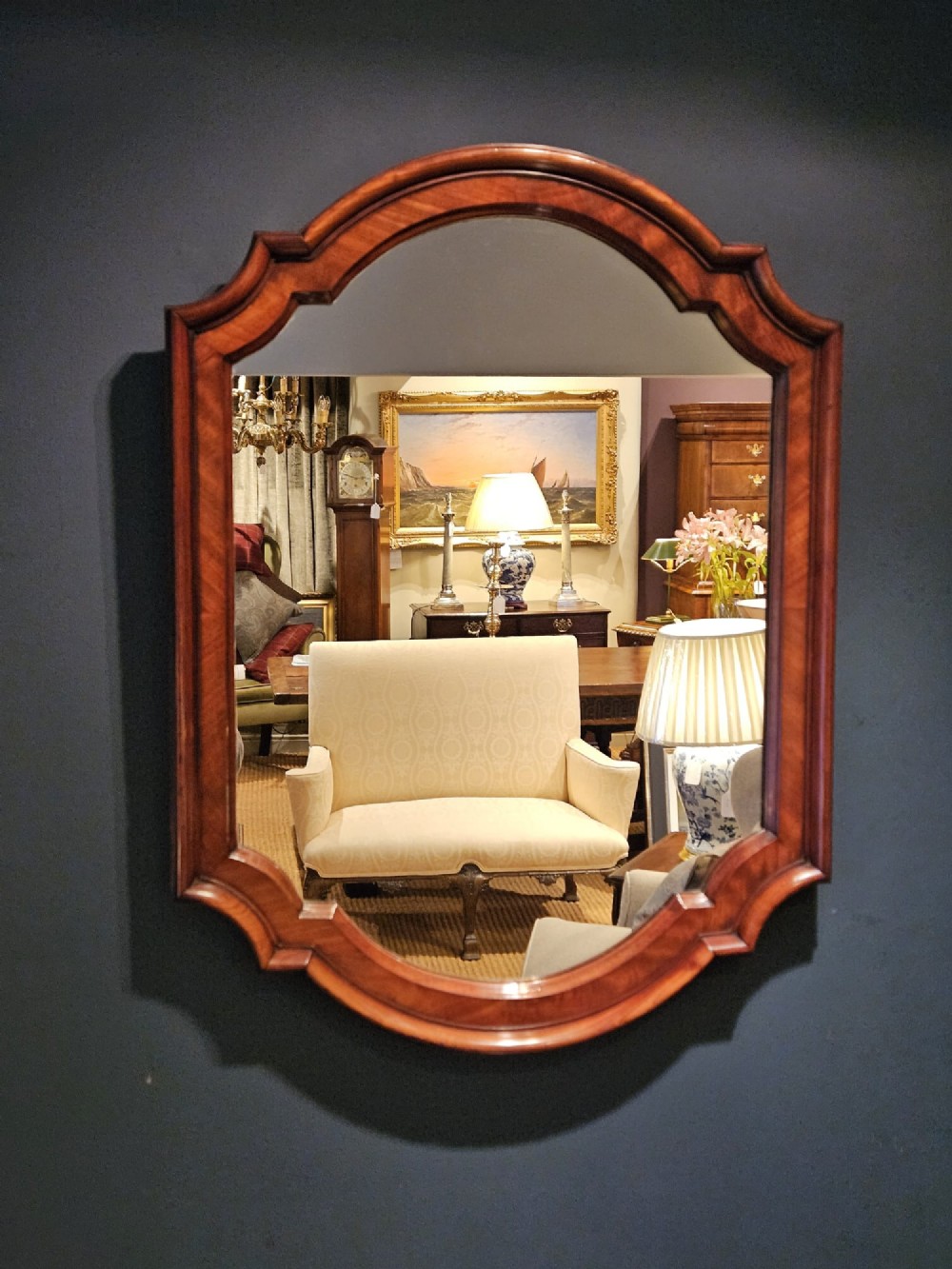 Early Victorian Figured Mahogany Mirror