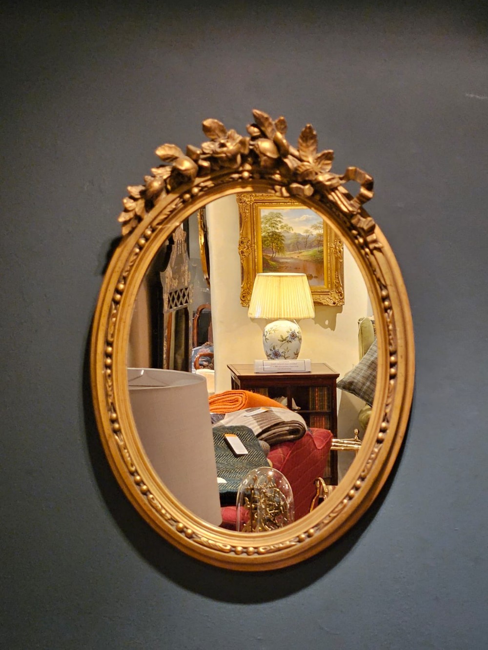 Victorian Rose Crest Gilt Mirror