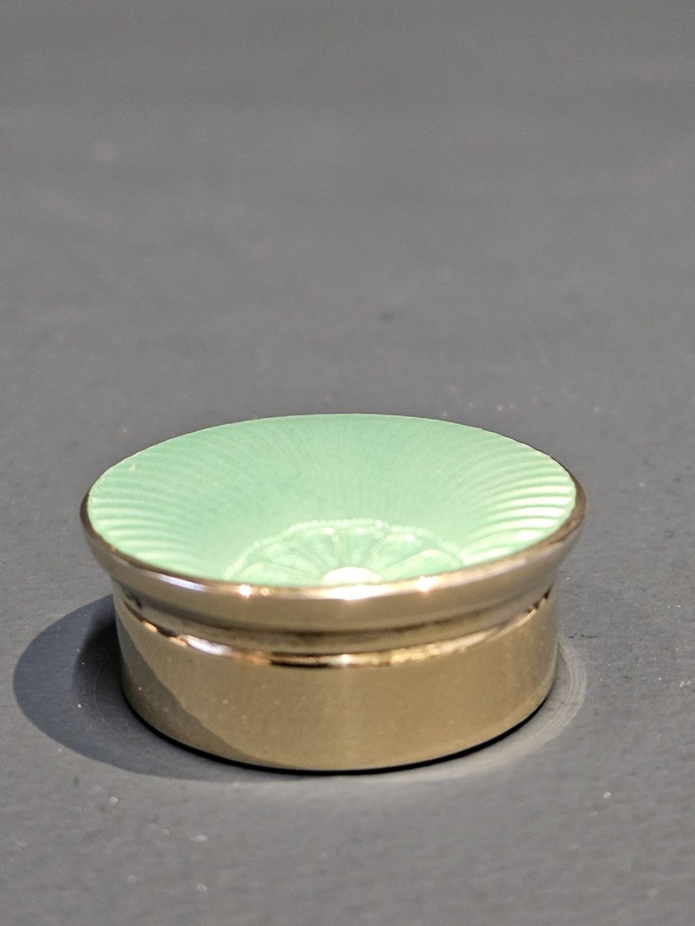 Superb Silver Gilt Enamel Top Pill Box