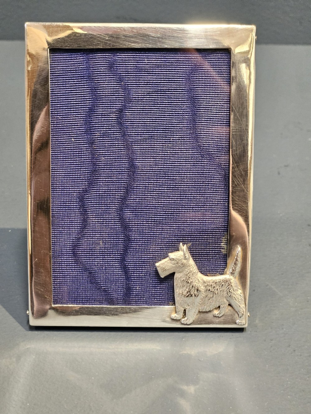 George V Silver Scottie Dog Motif Photo Frame