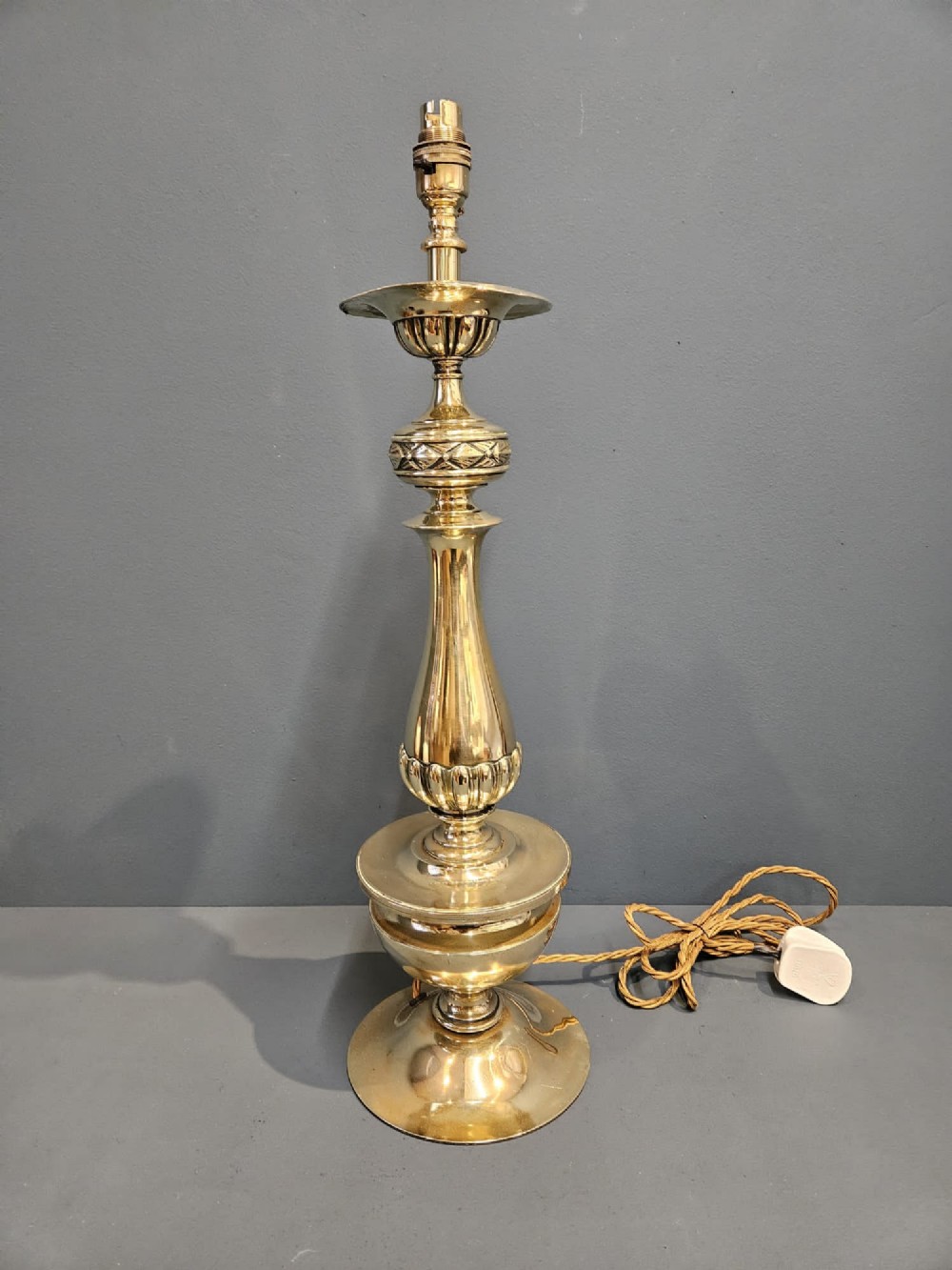 Large Edwardian Brass Table Lamp