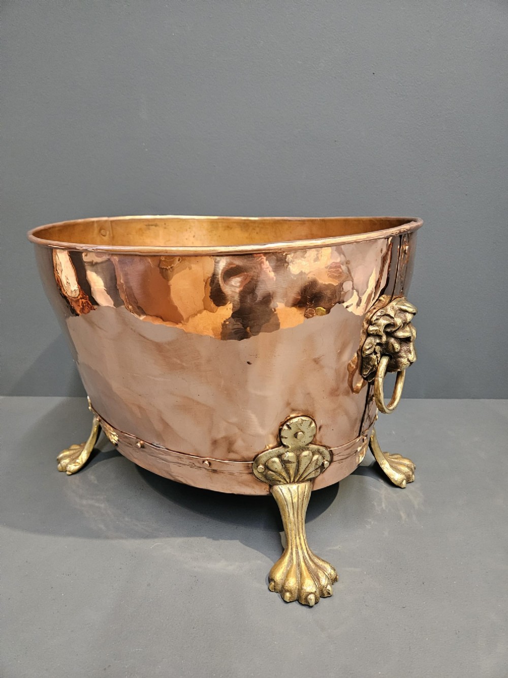 Edwardian Copper Log Bin
