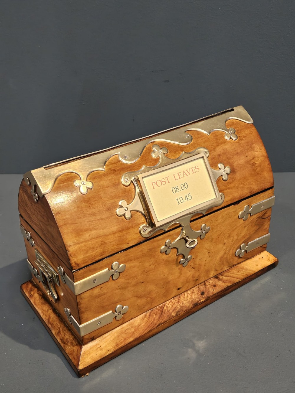 Superb Victorian Walnut Letter Box