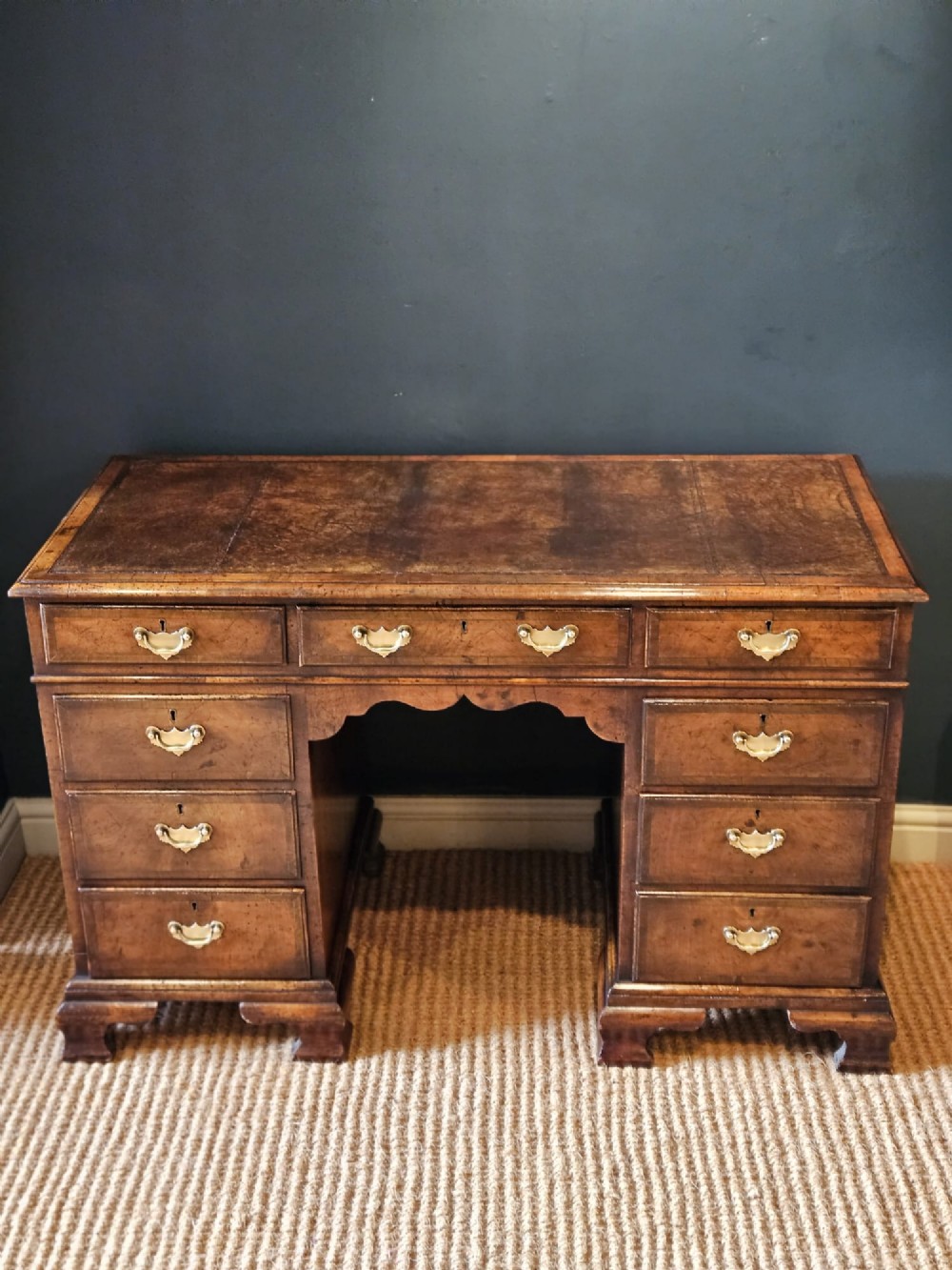 Victorian Walnut Pedestal Desk