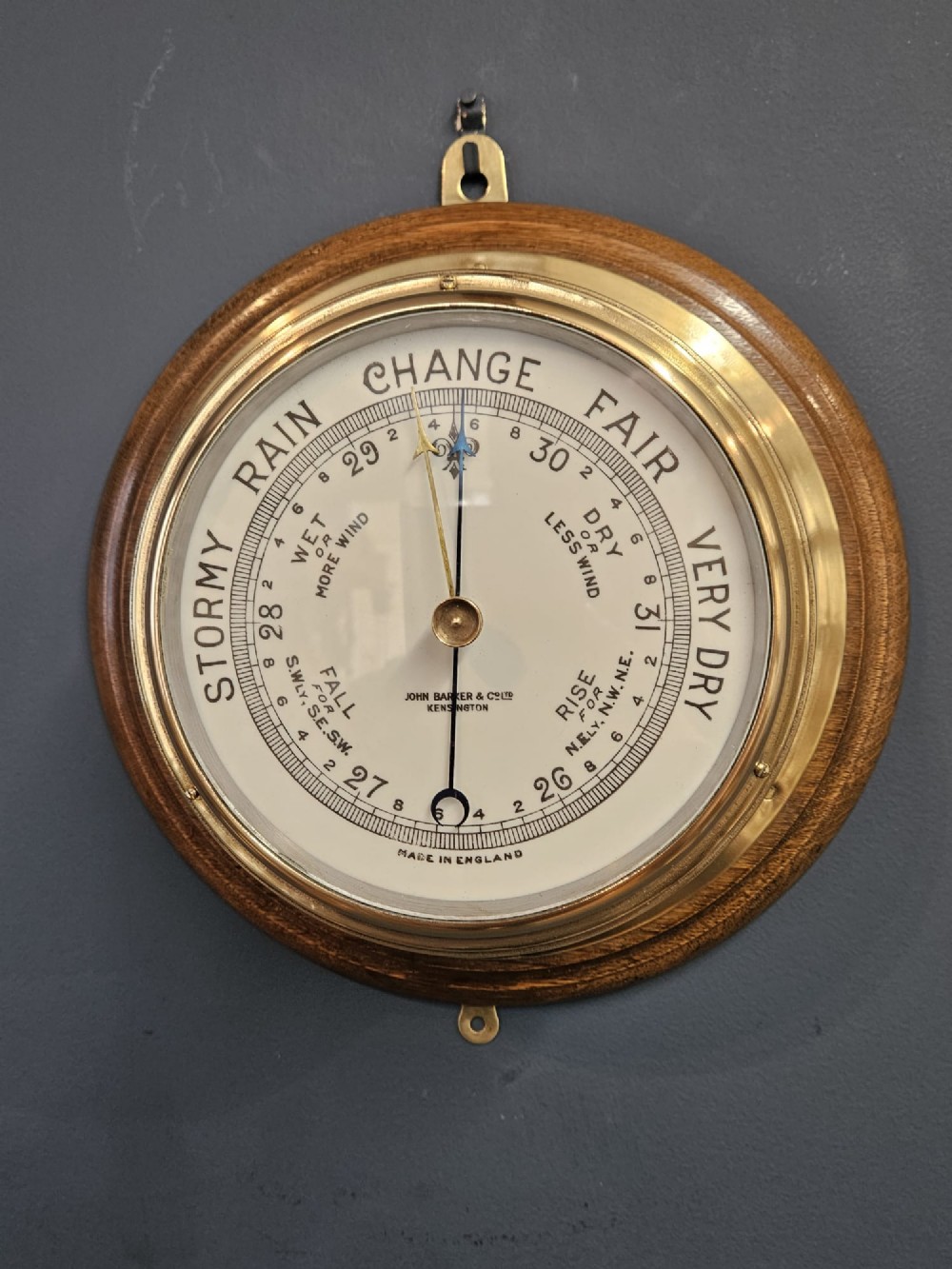 VICTORIAN LONDON SHIPS BULKHEAD BAROMETER
