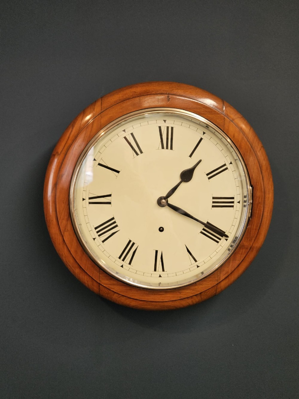 Edwardian Walnut Cased English Dial Clock