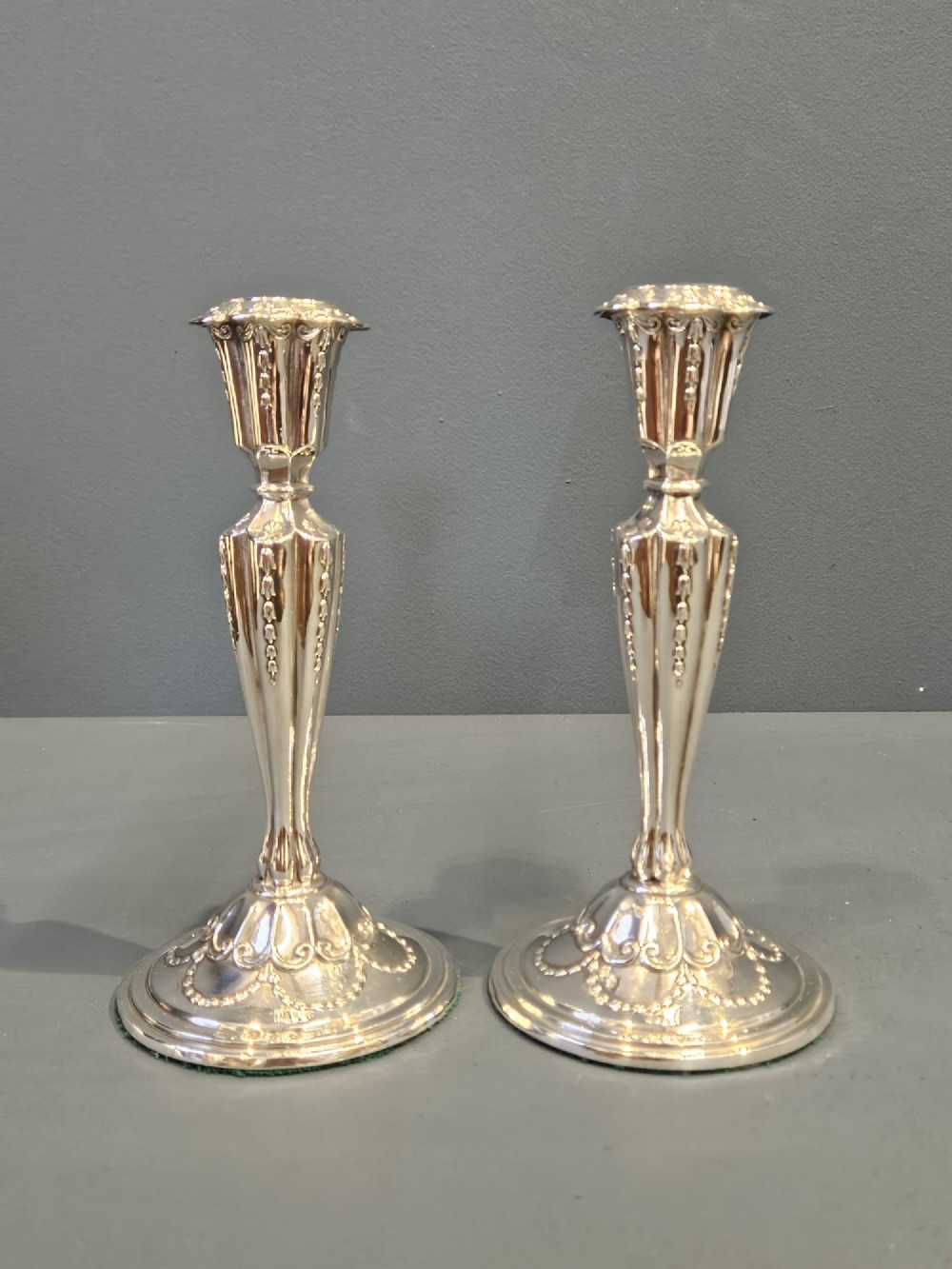 Pair of Victorian Silver Candlesticks