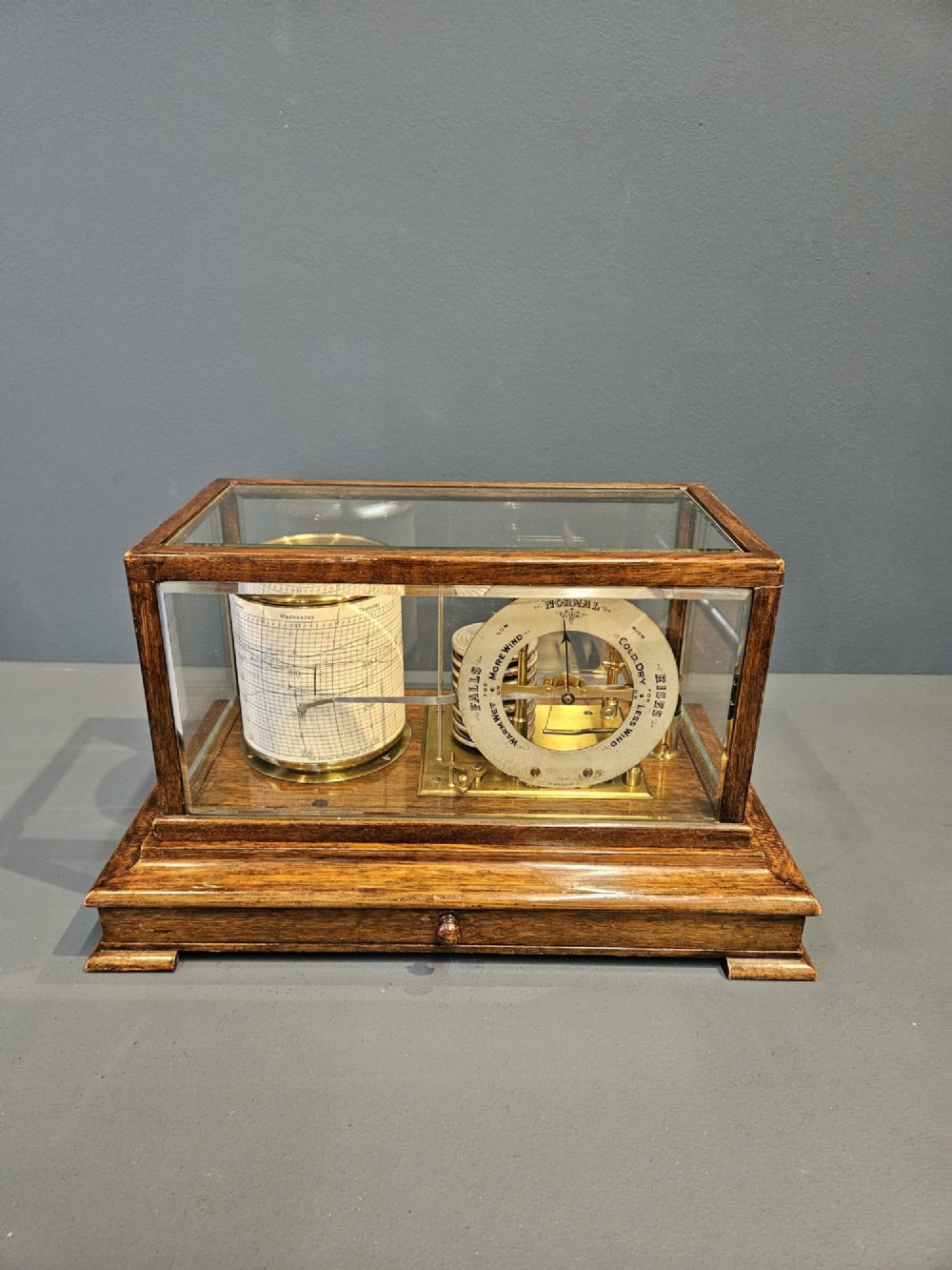 Late Victorian Oak Barograph