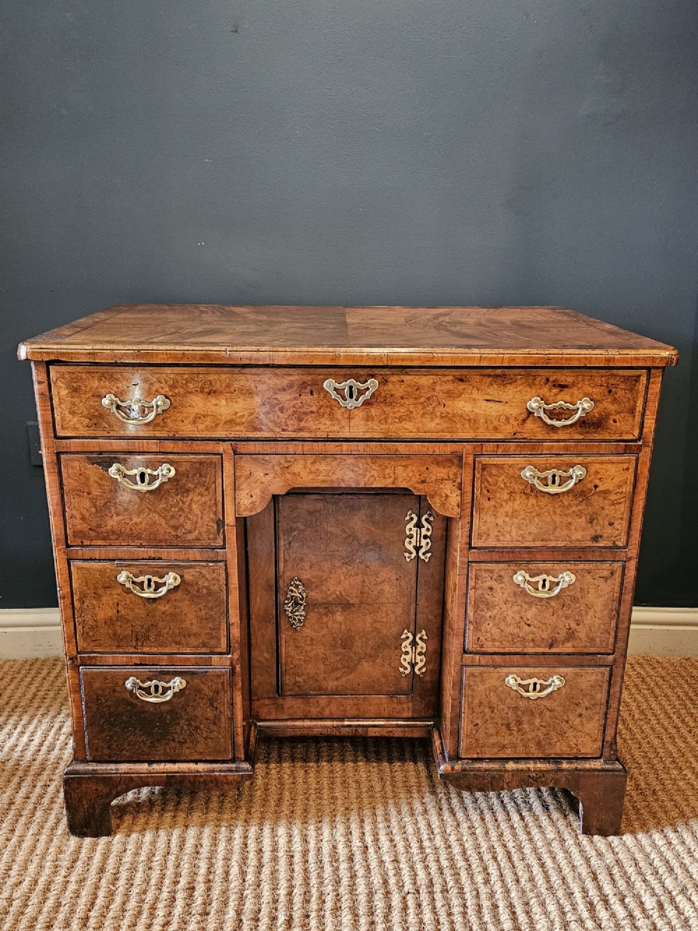George II Walnut Kneehole Desk