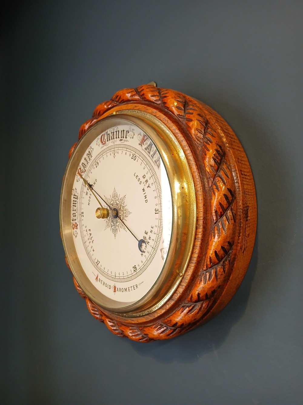 Victorian Carved Oak Ship's Barometer View VII