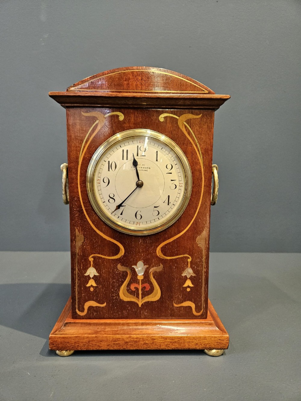 Superb Edwardian Art Nouveau Inlaid Mantel Clock