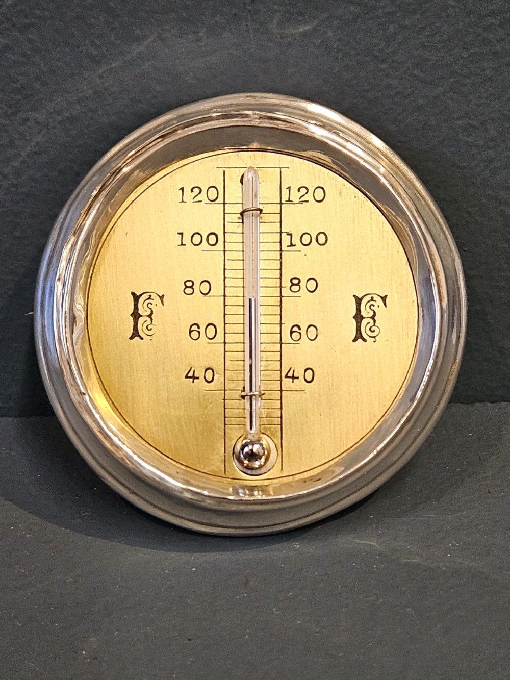 Edwardian Silver Thermometer Paper Weight