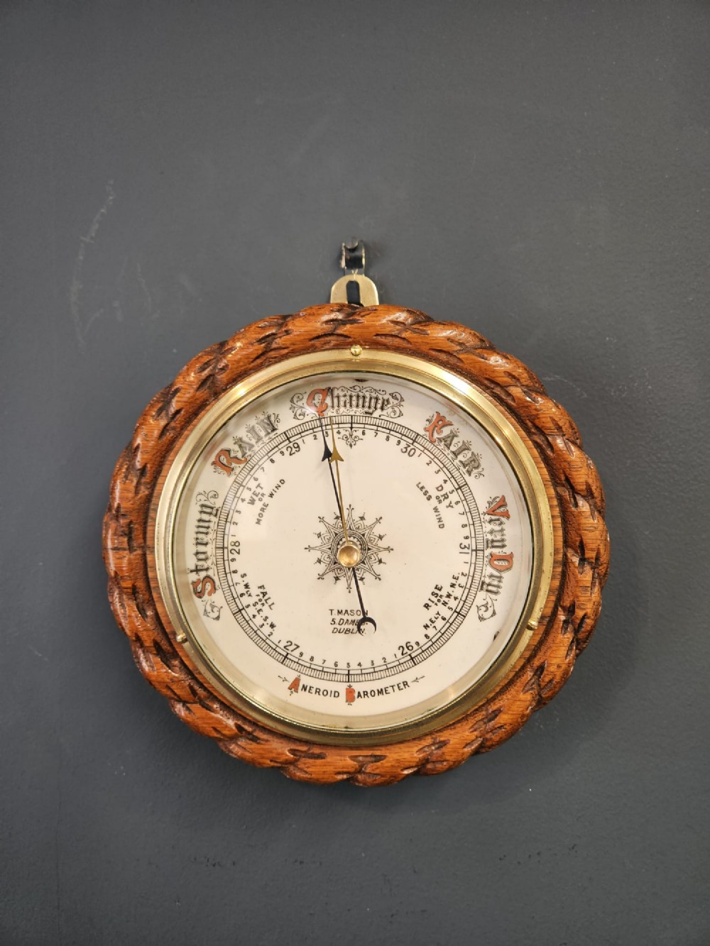 Victorian Oak Dublin Barometer