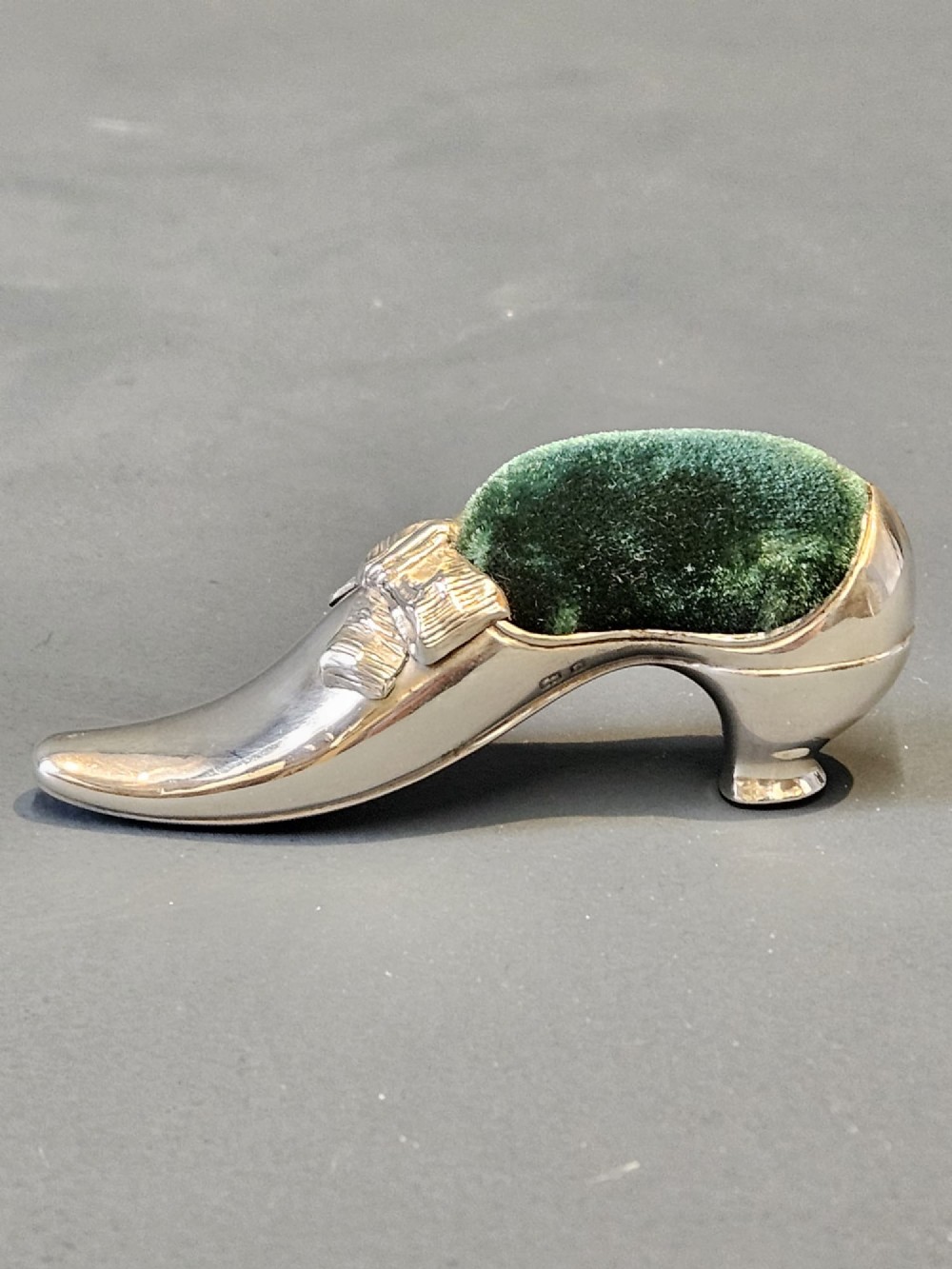 Edwardian Silver Ladies Shoe Pin Cushion