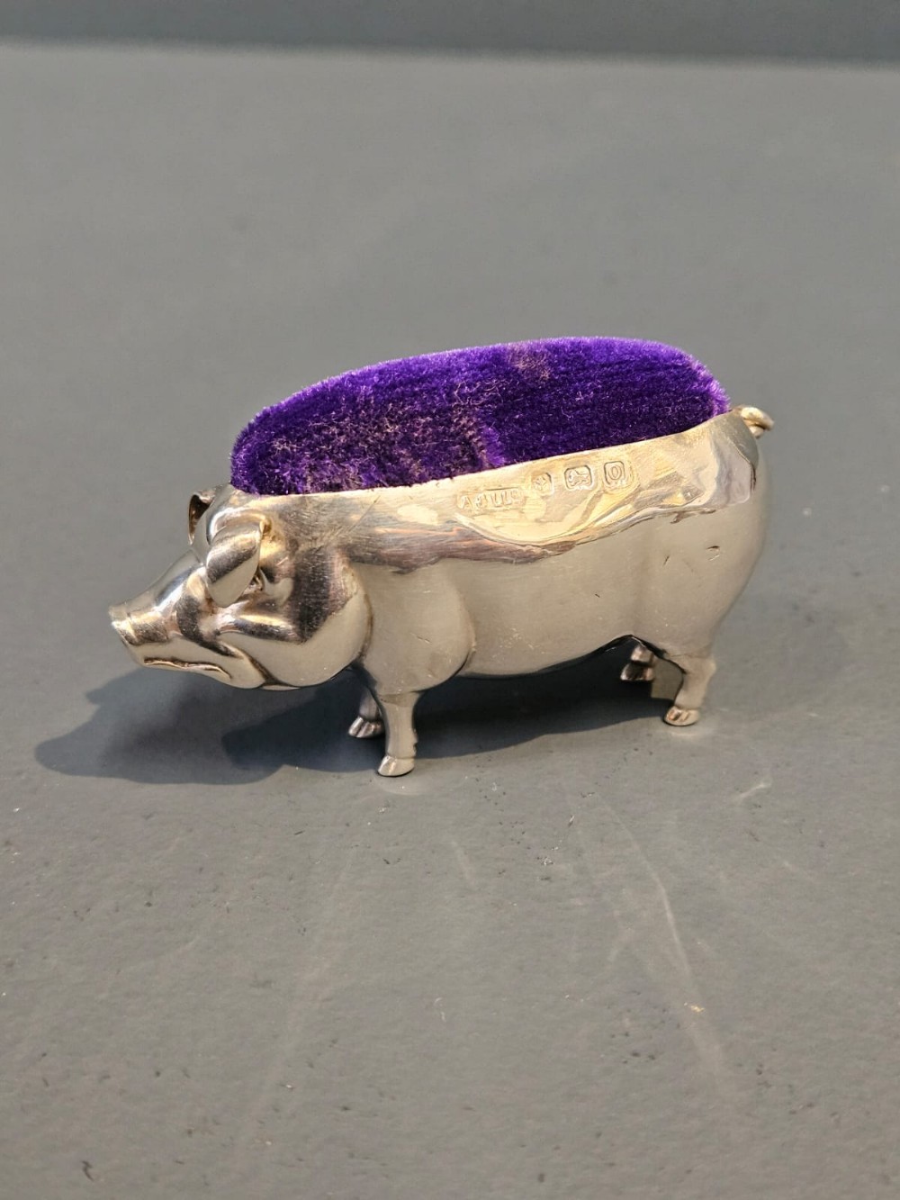Silver Pig Pin Cushion by Aide and Lovekin