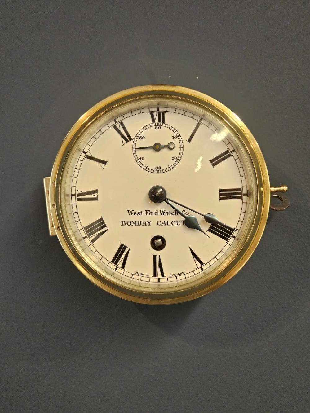 Small Enamel Dial Ships Clock