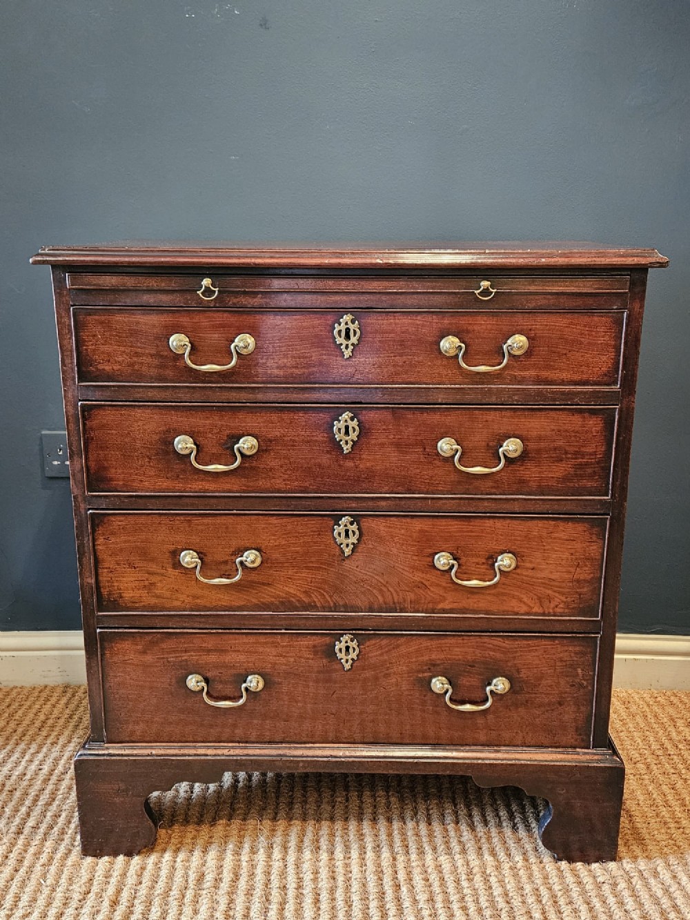 Small George III Mahogany Chest with Brushing Slide