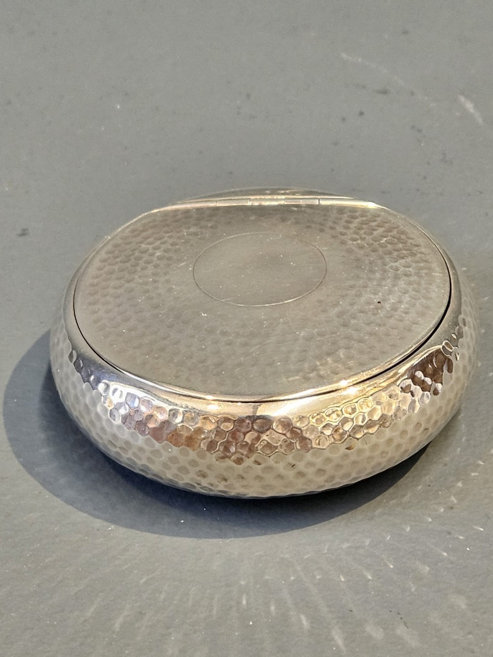 Large Planished Silver Tobacco Box