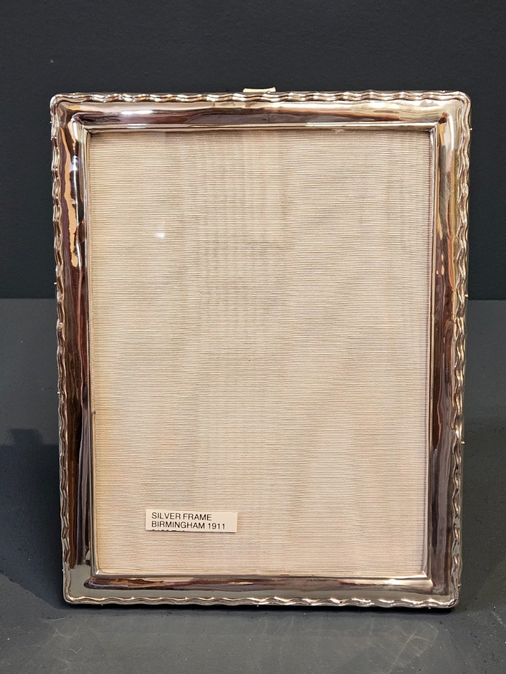 George V Period Silver Photo Frame with Decorative Border