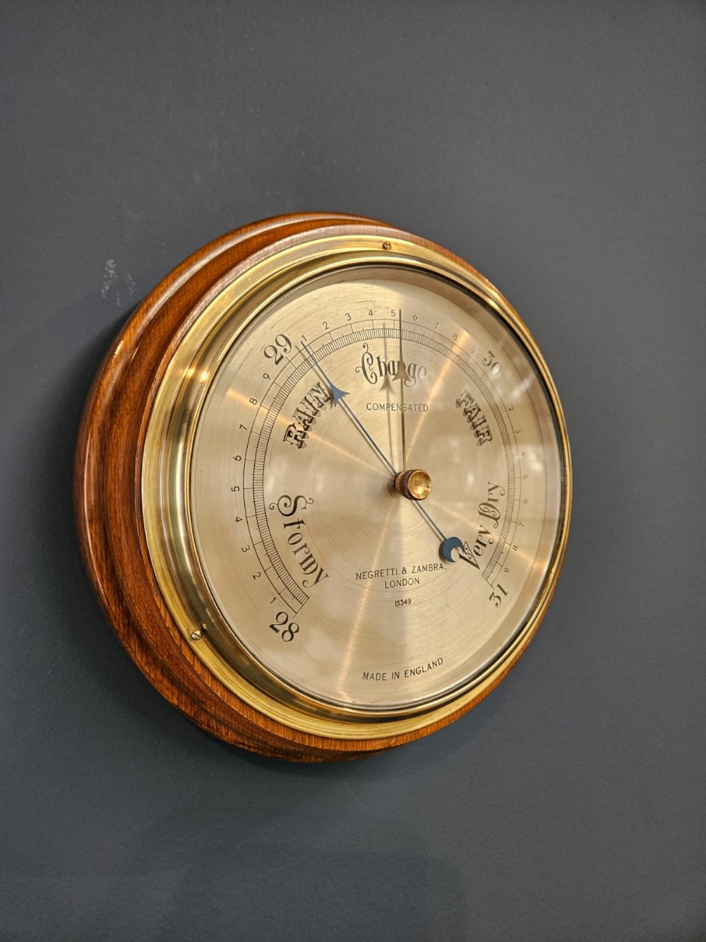 Negretti & Zambra Walnut Barometer