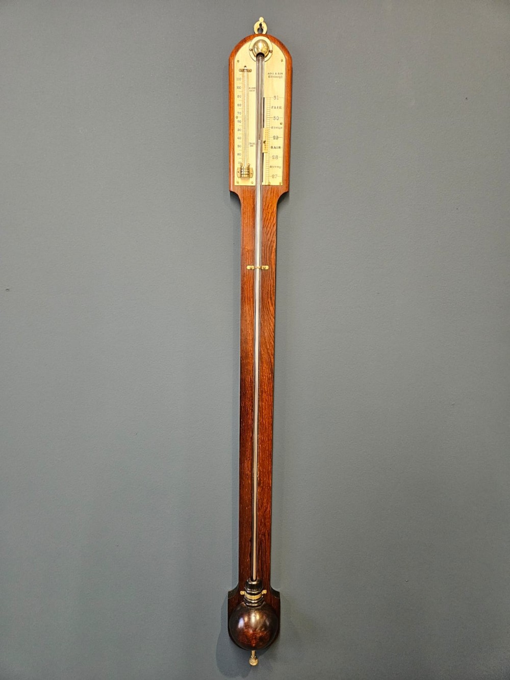 Victorian Rosewood Stick Barometer by Adie, Edinburgh