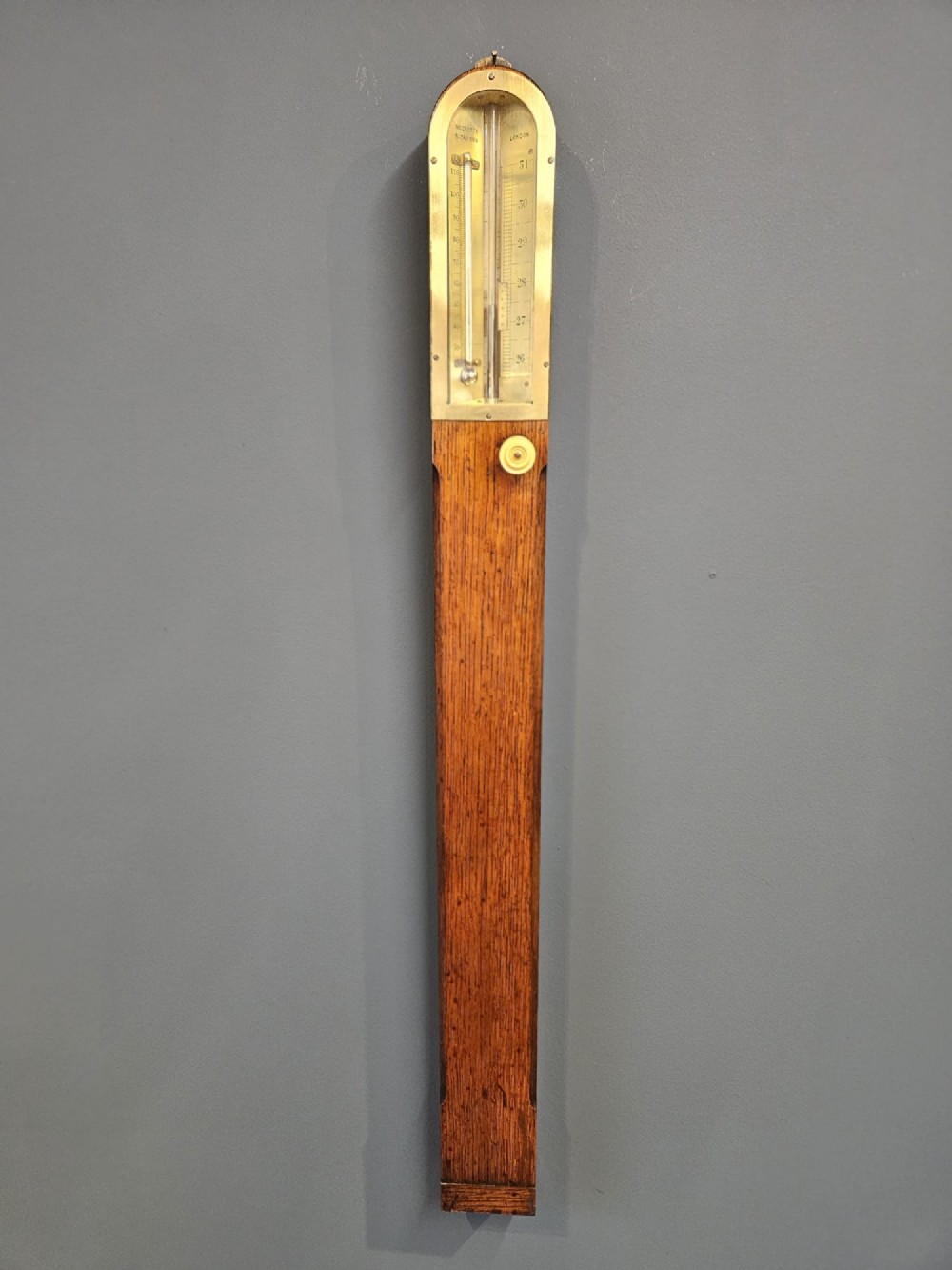 Negretti & Zambra Oak Miners Stick Barometer