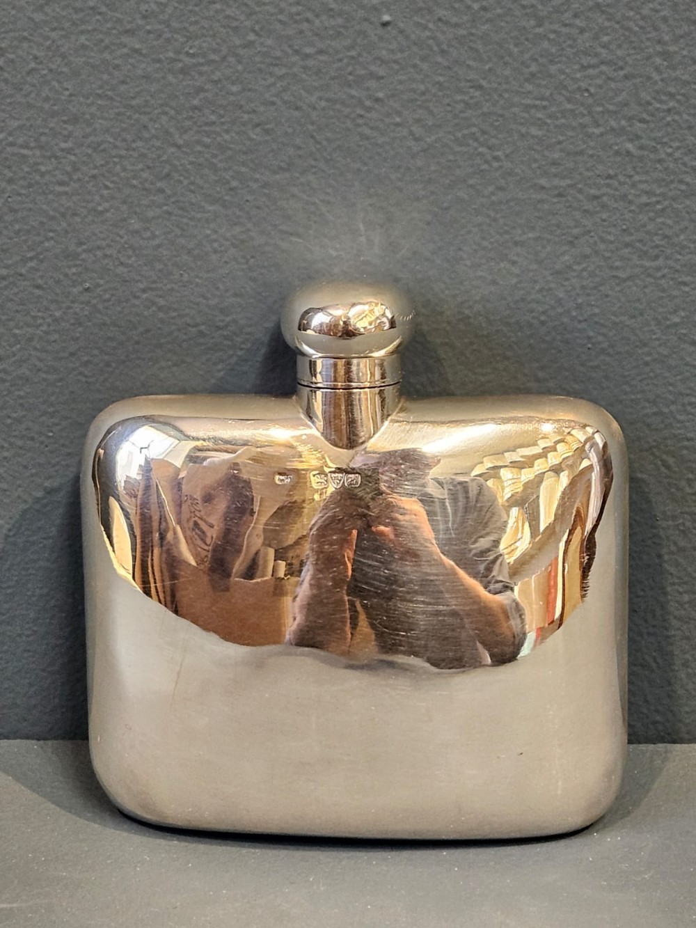 Edwardian Curved Silver Hip Flask