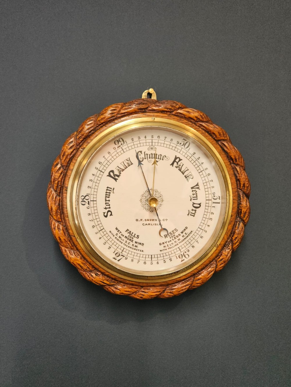 Victorian Oak Carlisle Ship's Barometer