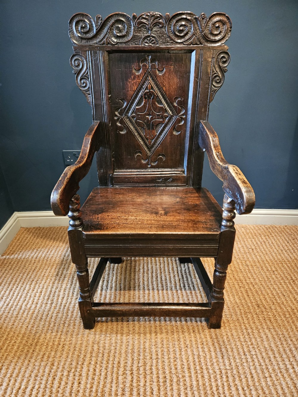 Charles II Oak Wainscot Chair