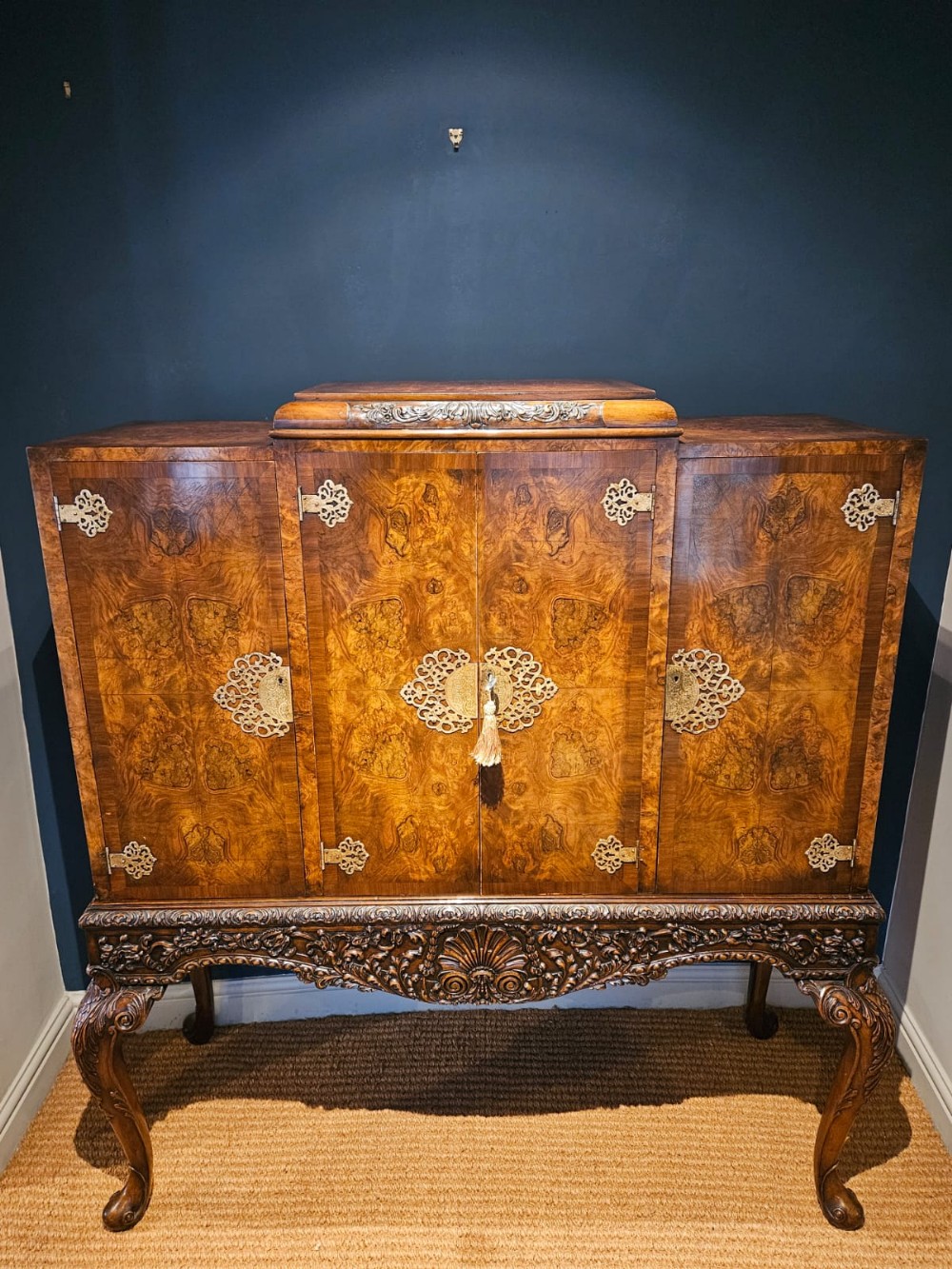 1920's Burr Walnut Cocktail Cabinet