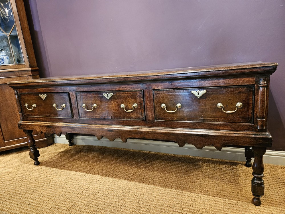 George II Three Drawer Oak Dresser