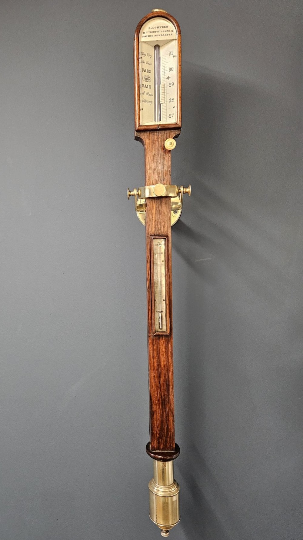 Victorian Marine Stick Barometer and Gimbal