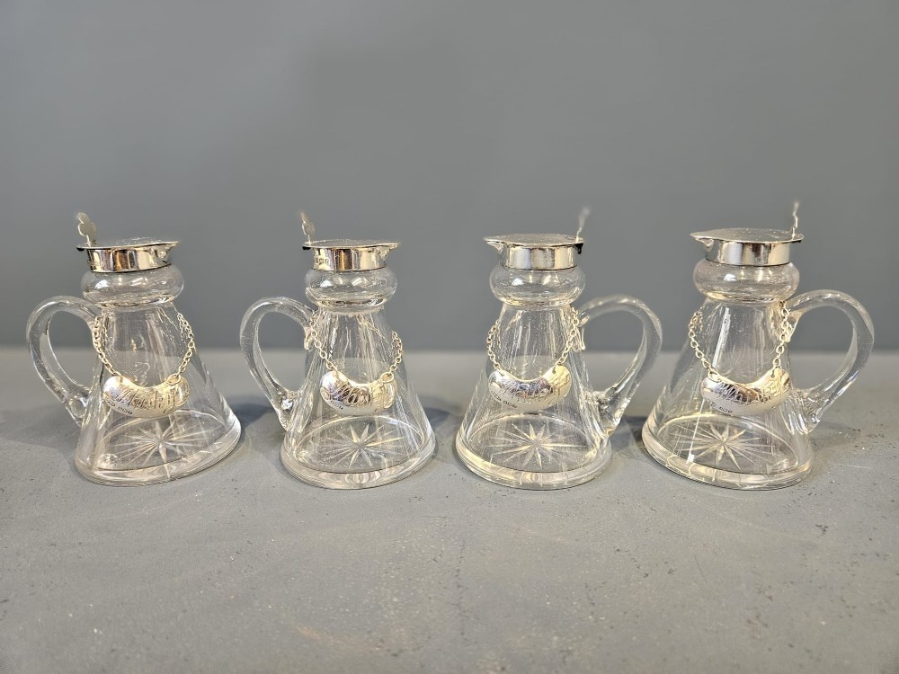 Matching Hallmarked Set of 4 Whisky Noggins