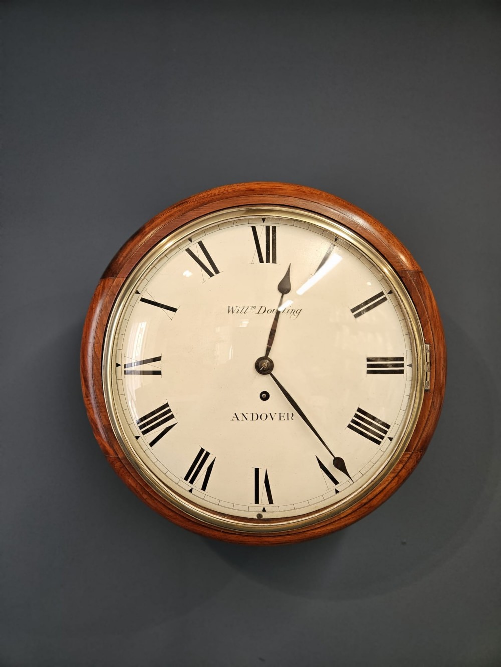 Victorian Mahogany 8 Day Convex Dial Fusee Wall Clock